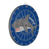 白素晴らしサメhappy cartoonイラストレーション ダーツボード (正面左)