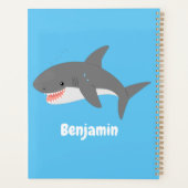 白素晴らしサメhappy cartoonイラストレーション プランナー手帳 (裏面)