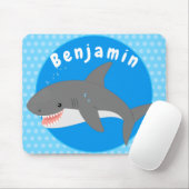 白素晴らしサメhappy cartoonイラストレーション マウスパッド (マウス)