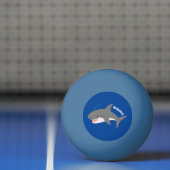 白素晴らしサメhappy cartoonイラストレーション 卓球ボール (ネット)