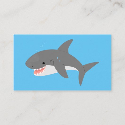 白素晴らしサメhappy cartoonイラストレーション 名刺 (裏面)