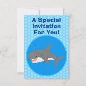 白素晴らしサメhappy cartoonイラストレーション 招待状 (裏面)