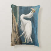 白素晴らしハロンAudubon鳥の野生動物絵画の アクセントクッション (裏面(縦))