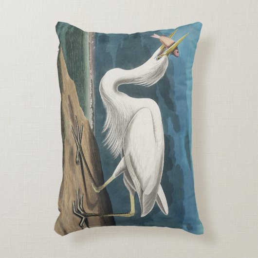 白素晴らしハロンAudubon鳥の野生動物絵画の アクセントクッション (正面(垂直))