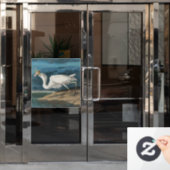 白素晴らしハロンAudubon鳥の野生動物絵画の ウィンドウサイン (オフィスドア)