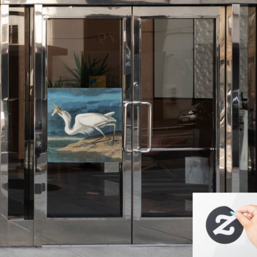 白素晴らしハロンAudubon鳥の野生動物絵画の ウィンドウサイン (オフィスドア)