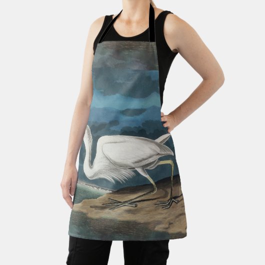 白素晴らしハロンAudubon鳥の野生動物絵画の エプロン (インサイチュ)