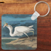 白素晴らしハロンAudubon鳥の野生動物絵画の キーホルダー (裏面)