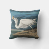 白素晴らしハロンAudubon鳥の野生動物絵画の クッション (裏面)