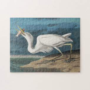 白素晴らしハロンAudubon鳥の野生動物絵画の ジグソーパズル