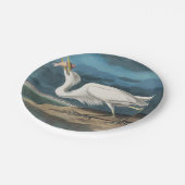 白素晴らしハロンAudubon鳥の野生動物絵画の ペーパープレート (アングル)