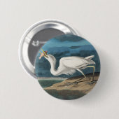 白素晴らしハロンAudubon鳥の野生動物絵画の 缶バッジ (正面&裏面)