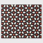 白素晴らしフローラ鮮やか及びレンガ赤色パターン ラッピングペーパー (フラット)