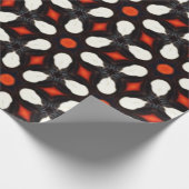 白素晴らしフローラ鮮やか及びレンガ赤色パターン ラッピングペーパー (角)