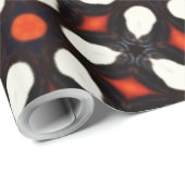 白素晴らしフローラ鮮やか及びレンガ赤色パターン ラッピングペーパー (ロールコーナー)