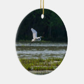 白素晴らし緑飛んでいる セラミックオーナメント (右)