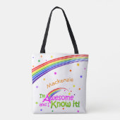 白素晴らし色の虹で トートバッグ (裏面)