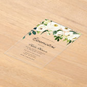 白素晴らし花キンセアニェラ15誕生日 アクリル招待状 (レイダウン)