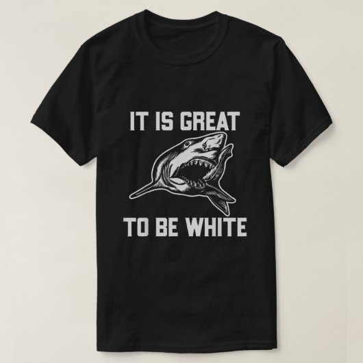 白素晴らし鮫の如しおもしろい Tシャツ (デザイン正面)