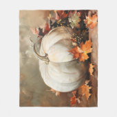 白素朴いカボチャ絵を描の フリースブランケット (正面)