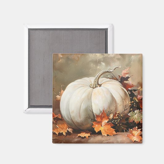 白素朴いカボチャ絵を描の マグネット (正面/裏面)