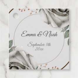 白素朴いバラの花結婚の フェイバータグ