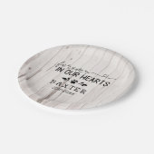 白素朴い木が永遠にハートの前足 ペーパープレート (アングル)