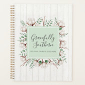 白素朴い納屋の木に咲く南の綿の花 プランナー手帳 (正面)