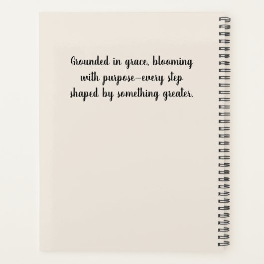 白素朴い花の付いたエレガント木 プランナー手帳 (裏面)