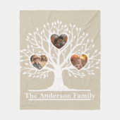 白素朴い3フォトファミリーツパーソナライズされたリー フリースブランケット (正面)