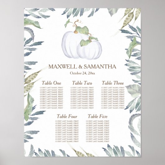 白素朴かぼちゃ座席表 ポスター (正面)