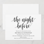 白素朴と結婚黒のリハーサルディナー 招待状 (正面/裏面)