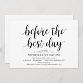 白素朴と結婚黒のリハーサルディナー 招待状 (正面/裏面)