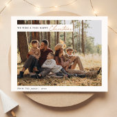 白素朴と緑の家族写真クリスマス シーズンポストカード