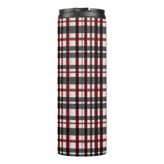 白素朴と赤の格子模様 タンブラー (裏面)