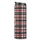 白素朴と赤の格子模様 タンブラー (回転右)