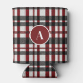 白素朴と赤の格子模様 缶クーラー (裏面)