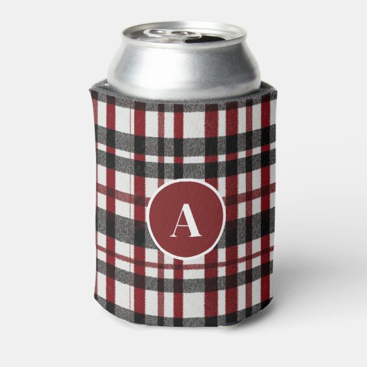 白素朴と赤の格子模様 缶クーラー (缶裏面)
