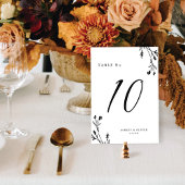 白素朴と黒のワイルドフラワーボホ結婚の テーブルナンバー