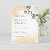 白素朴エレガントフローラ結婚式招待状 招待状 (スタンド正面)