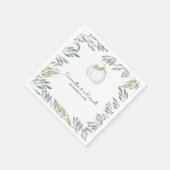 白素朴カボチャと緑 スタンダードカクテルナプキン (角)