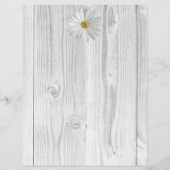 白素朴デイジーパーソナライズされた紙シート (裏面)