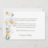 白素朴デイジー結婚のサンキューカード サンキューカード (裏面)