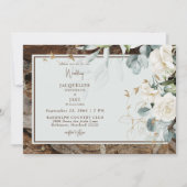 白素朴フローラウッドライトサー結婚ズ 招待状 (正面)