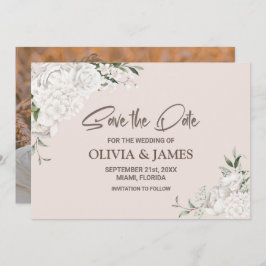 白素朴フローラカスタム写真結婚の セーブザデート