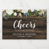 白素朴フローラストリングラ結婚イトのミニ スパークリングワインラベル (シングルラベル)