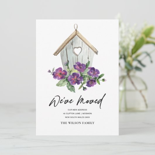 白素朴フローラバードハウス新しい住所を移動 案内状 (スタンド正面)