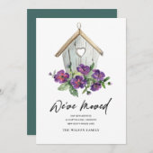 白素朴フローラバードハウス新しい住所を移動 案内状 (正面/裏面)