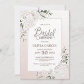 白素朴フローラブライダルシャワー 招待状 (正面)