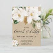 白素朴フローラブランチ気泡ブライダルシャワー 招待状 (スタンド正面)